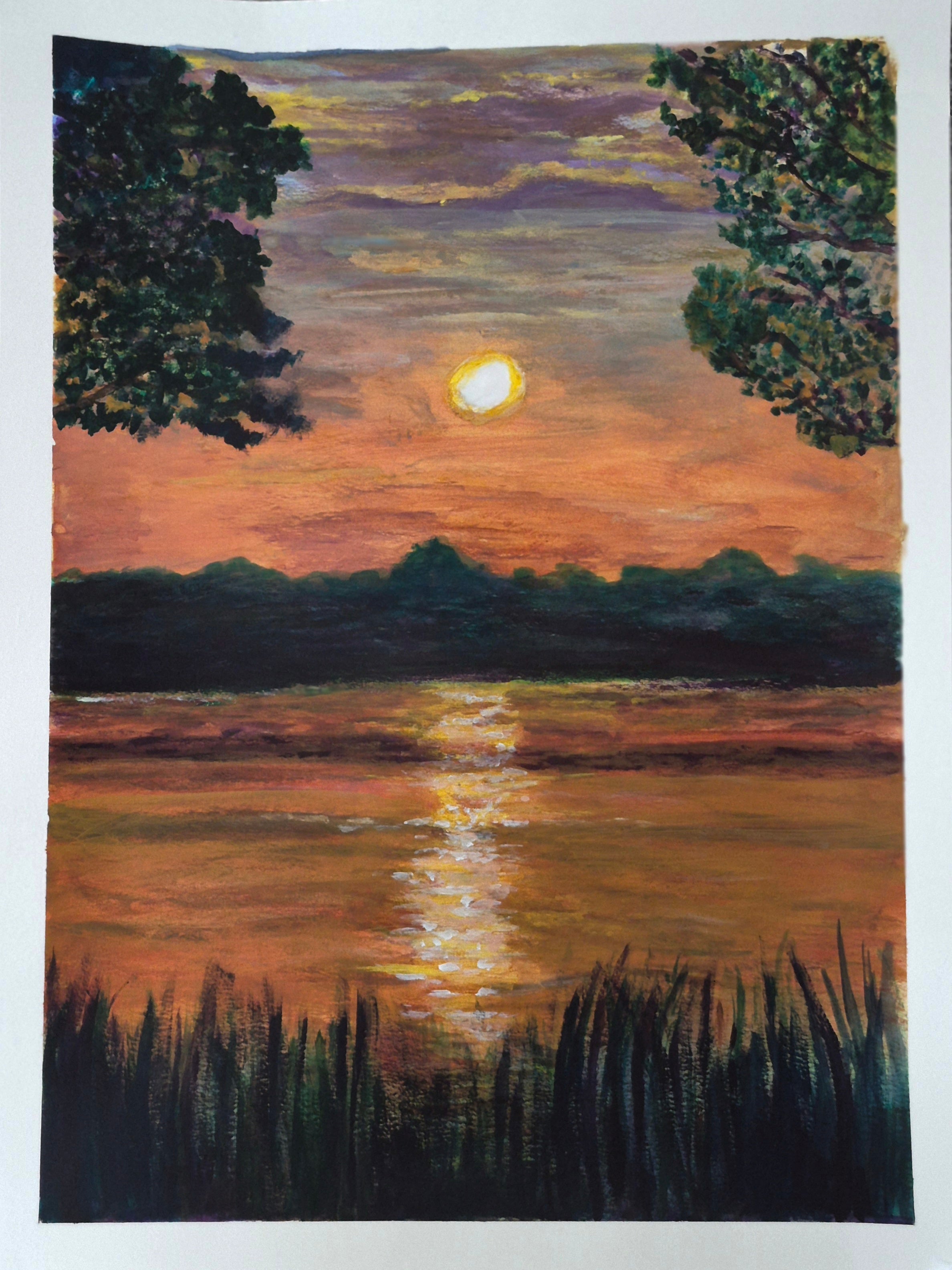 Sunrise at the Lake 9x12 Print