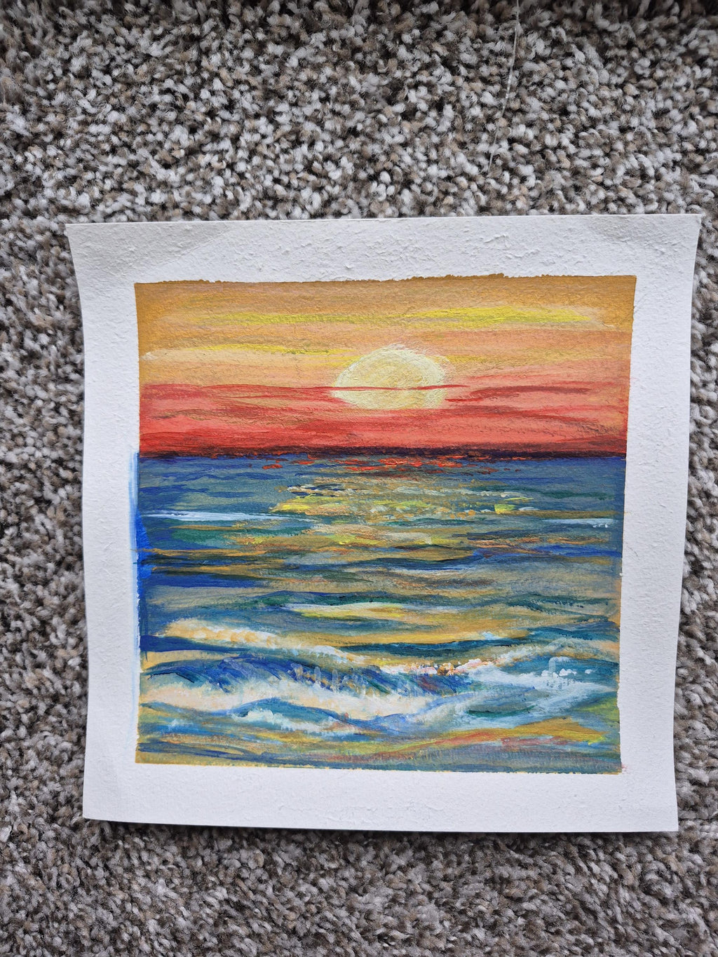 Sunset Framed 8x8 original acrylic
