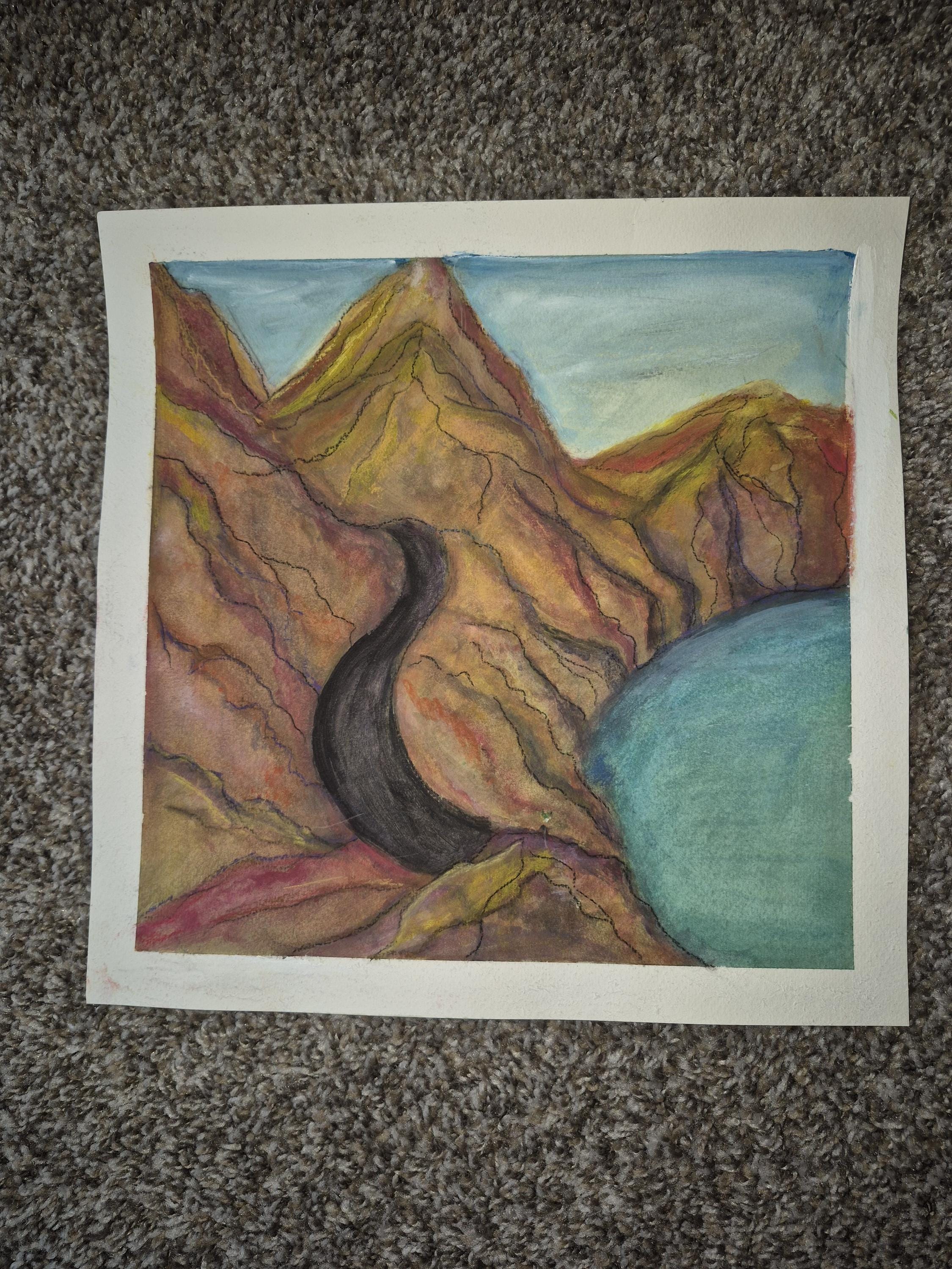 Framed Coastal View Mixed Media  12x12