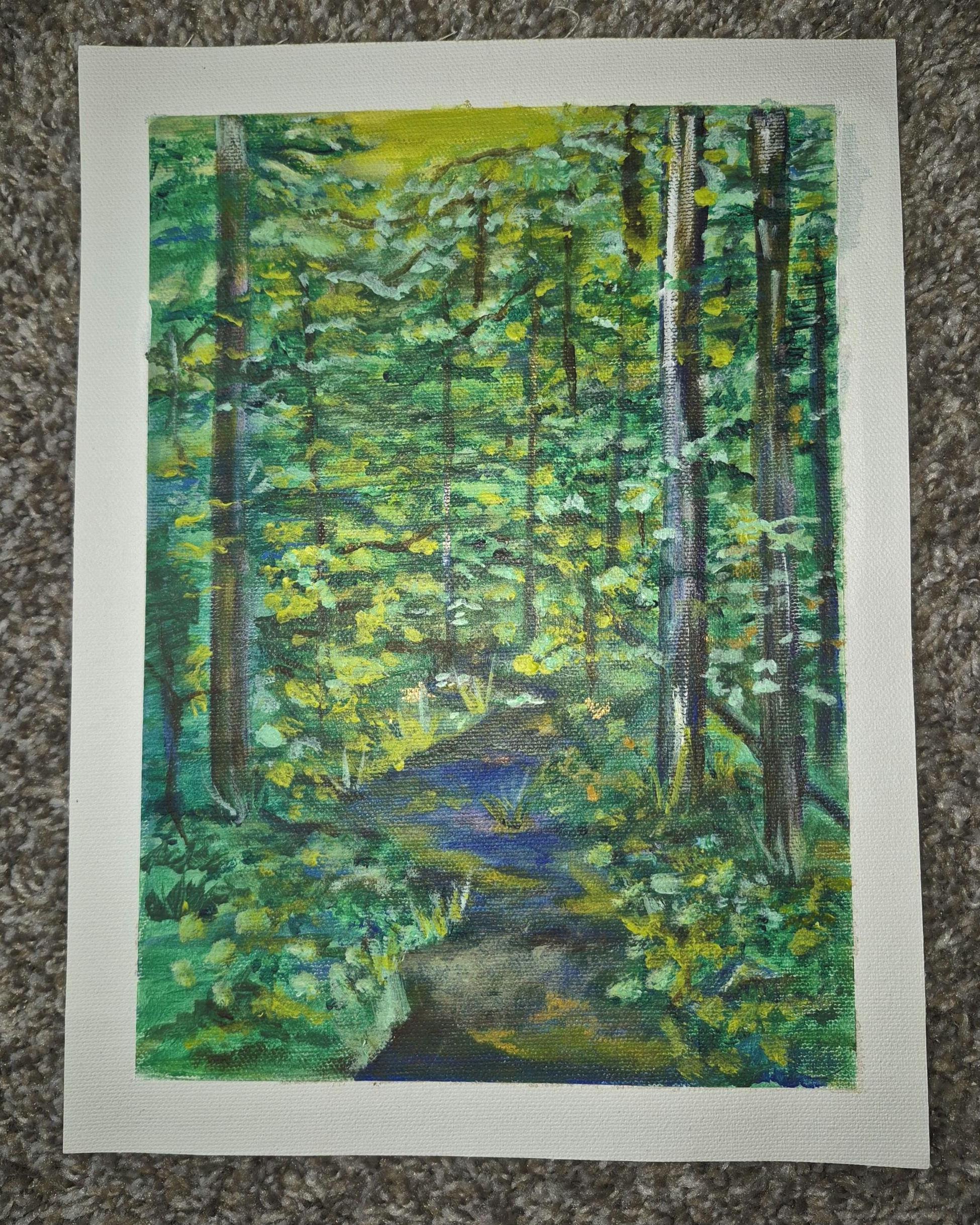 Day in the Woods. 9x12 Canvas