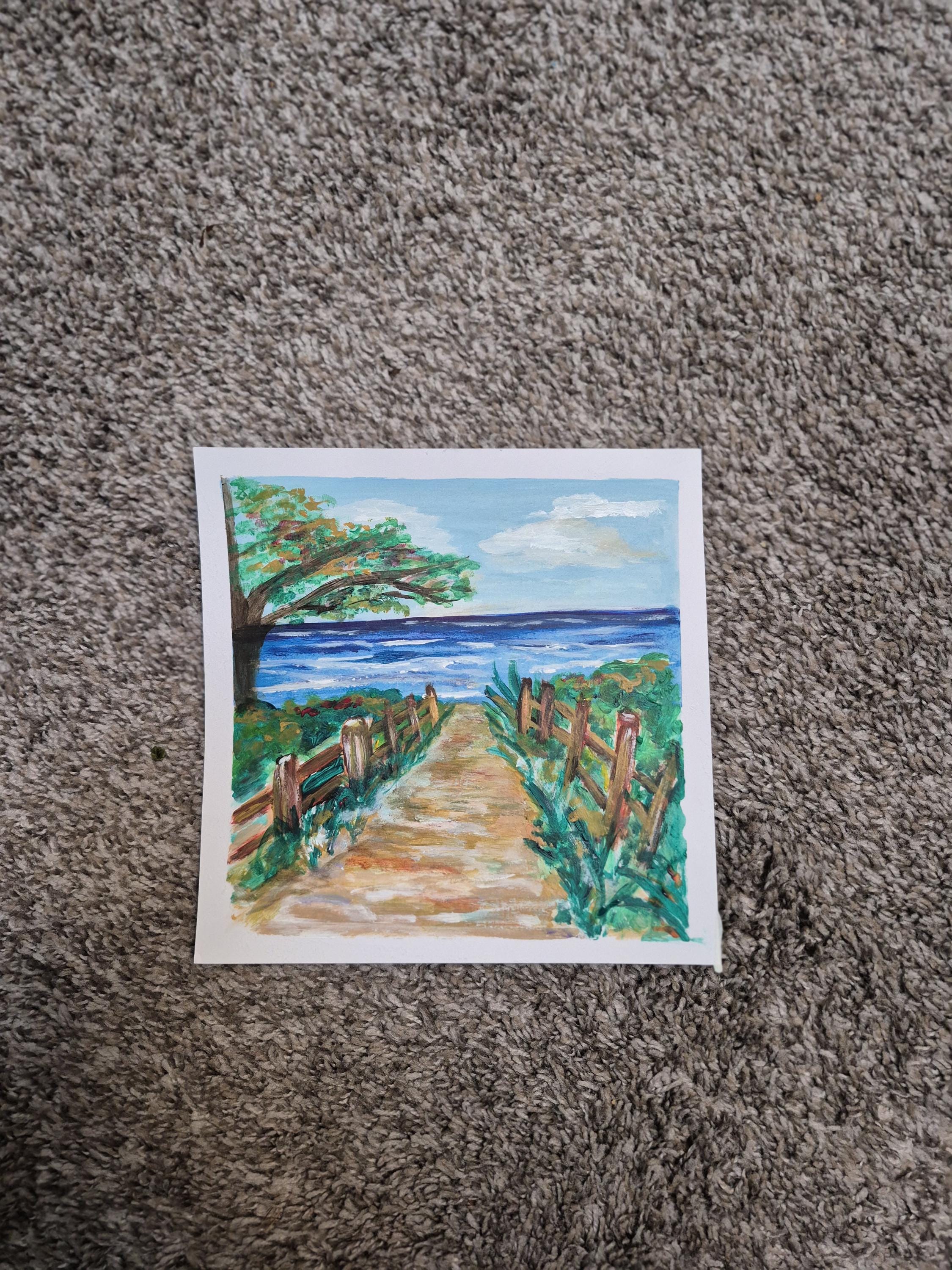 Ocean Walk 8x8 Acrylic on paper