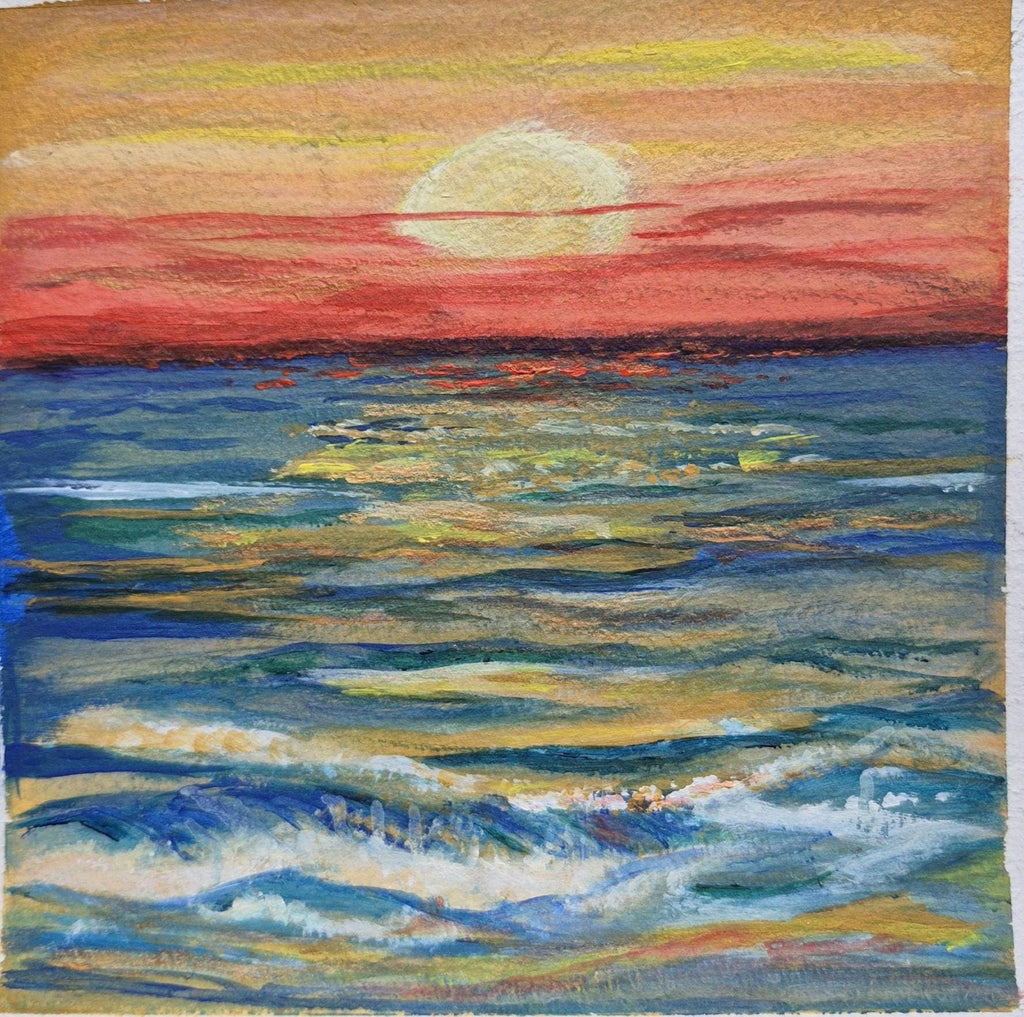 Sunset Framed 8x8 original acrylic