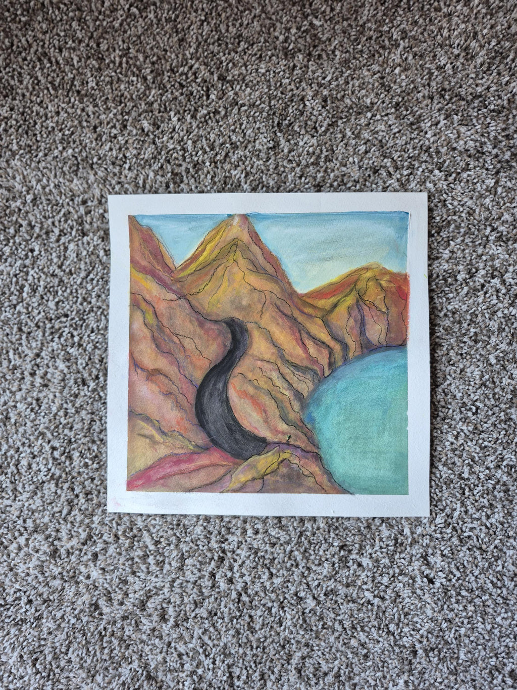 Framed Coastal View Mixed Media  12x12