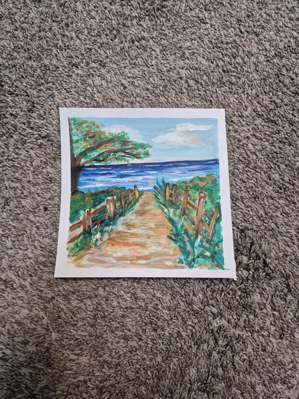 Ocean Walk 8x8 Acrylic on paper